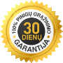 100% pinigų grąžinimo per 30 dienų garantija