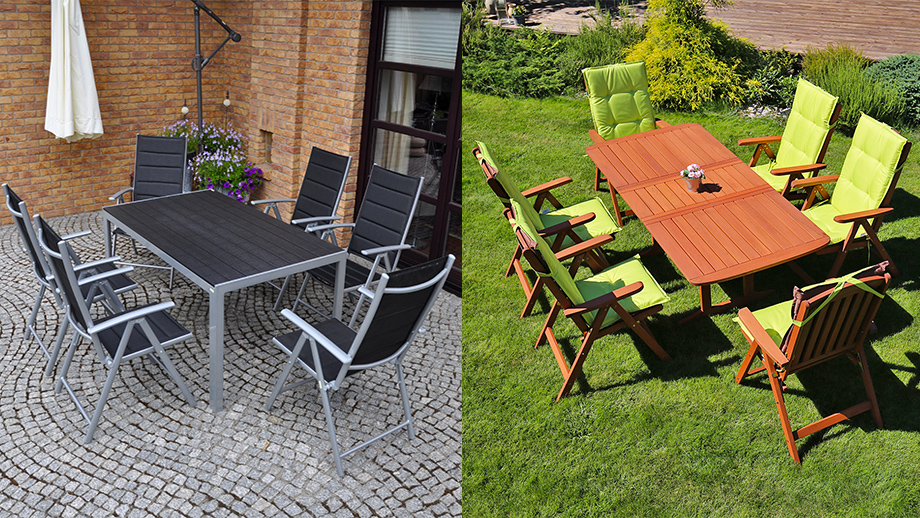 Kuris sodo baldai pasirinkti?  Mediniai arba aliuminio?